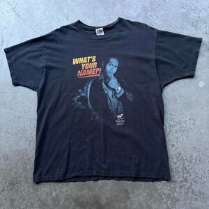 Vintage 1999 WWE The Rock Double Sided What's Your Name Mens XL Wrestling